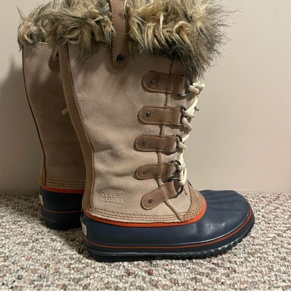 Sorel Joan Of Arctic Tan Waterproof Lined Shearling Winter Boots- Size 7 - Picture 3 of 12